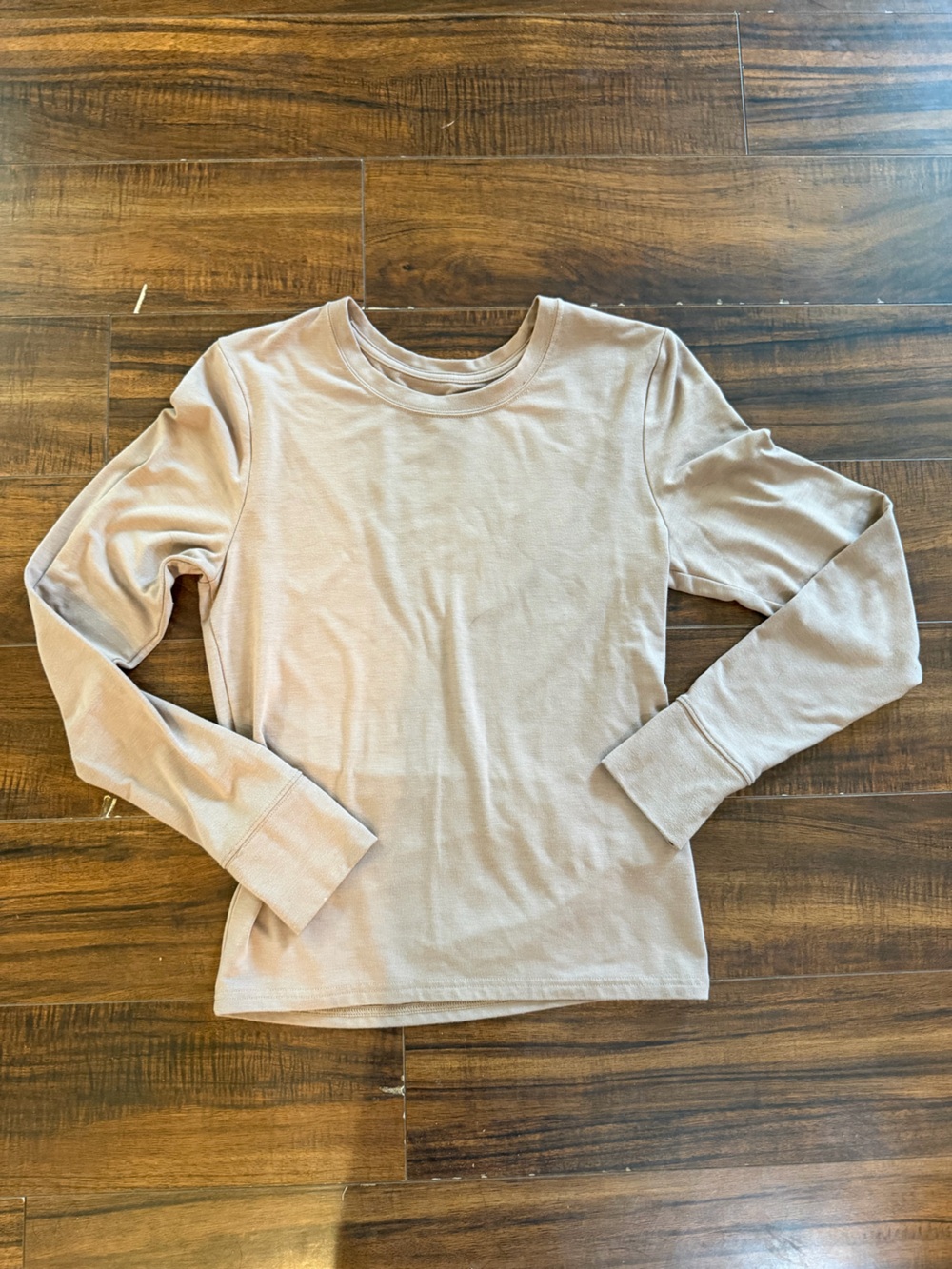 Abercrombie & Fitch Women’s Long Sleeve Crewneck Top in Light Beige